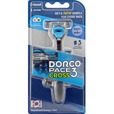 DORCO Pace CROSS 3  бритв. станок + (5 кассет CROSS) с 3 лезвиями, TRC 1005,  6уп/36уп